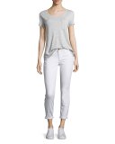 The Markie Cropped Skinny Jeans with Released Hem, Hennie