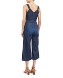 Sleeveless Wide-Leg Cropped Jumpsuit, Saint Tropez Night