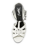 Tribute Leather 105mm Platform Sandal, Blanc Craie