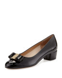 Vara Bow Patent-Leather Pump, Nero