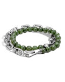 Men's Batu Double-Wrap Bead Bracelet, Green