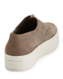Warner Zip-Front Platform Sneaker, Limestone