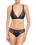 Dentelle Sapphire Bralette, Black/Blue