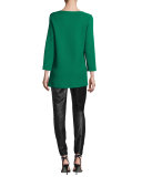 Ottoman Knit 3/4-Sleeve Tunic