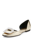 Chips Metallic Patent d'Orsay Flat, Gold