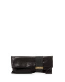 Chandra Metallic Chain Clutch Bag, Black