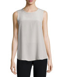 Sleeveless Silk Shell, Stone