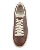 Men's Leather Sneaker Espadrille, Brown