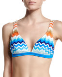 Chevron-Print Triangle Swim Top