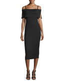 Pascal Off-The-Shoulder Sheath Dress, Black, Plus Size