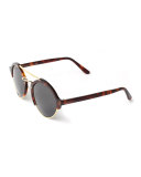 Milan II Round Sunglasses, Havana
