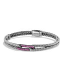 Petite Pavé Mini Single-Loop Bracelet with Pink Sapphires