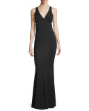 Jax Sleeveless V-Neck Mermaid Gown 