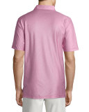 Arthur Diagonal-Stripe Lisle Knit Polo Shirt, Red