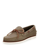 Yarmouth Leather Boat Shoe, Charcoal