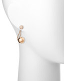 18k Rose Gold Diamond Ball Jacket Earrings