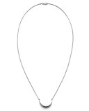 Small Sterling Silver Crescent Pendant Necklace, 18"