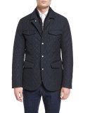Quilted Two-Layer Field Jacket, Navy