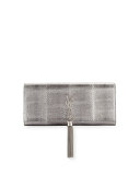 Kate Monogram Tassel Clutch Bag, Silver