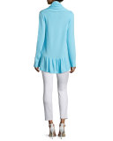 Odessa Strapless Printed Silk Top