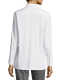 Long-Sleeve Button-Front Poplin Shirt 