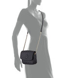 Marion Quilted Mini Shoulder Bag, Black