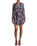 Free Love Floral Silk Mini Dress, San Franciscan Night