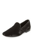 Bray Velvet Smoking Loafer, Pewter