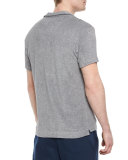 Terry Short-Sleeve Polo Shirt, Gray