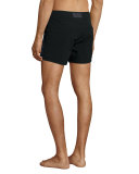 Midnight Tuxedo-Stripe Swim Trunks, Black