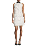 Twiggy Halter Floral Applique Cocktail Dress