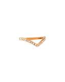 Ultra Mini V Crystal Ring, Rose Golden