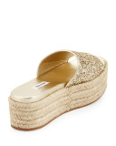 Glitter Platform Espadrille Sandal Slide, Pirite