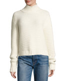 Chunky Cowl-Neck Sweater, Winter White