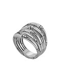 Bamboo Silver Wide Ring, 18mm