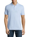 Birdseye Short-Sleeve Pique Polo Shirt, Nattier Blue