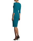 Marissa 3/4-Sleeve Sheath Dress, Jade