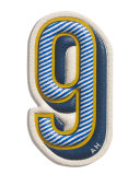 "9" Sticker for Handbag