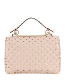 Rockstud Matelasse Large Shoulder Bag, Beige