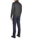 Five-Pocket Dark-Wash Stretch-Denim Jeans, Navy