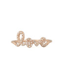 14k Rose Gold Diamond Love Script Ring