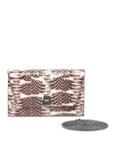 Anouk Snakeskin Envelope Clutch Bag, Ivory/Black