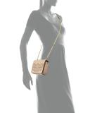 Zoey Mini Laser-Cut Shoulder Bag, Light Oak/Gingersnap