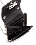 Riot Crocodile-Embossed Shoulder Wallet, Black