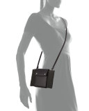Leather-Tab Small Monili Crossbody Pouch, Black