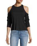 Cold-Shoulder 3/4-Sleeve Tee