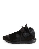 Qasa Men's High-Top Leather Trainer Sneaker, Black