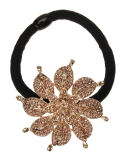 Rhinestone Flower Ponytail Holder