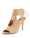 Sexy Thing Suede Cutout Sandal, Neutral