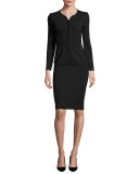 Milano Jersey Pencil Skirt, Black